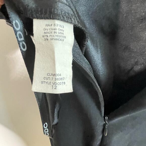 Y2K CDC Asymmetrical Cocktail Dress Sleeveless Embellished Bead Black 12‎ Petite - Picture 8 of 11